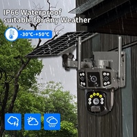 Caméra de Sécurité CCTV Double Objectif 4MP HD 4G Wi-Fi Détection de Mouvement Solaire PTZ avec Carte SIM, Alimentation par Batterie Faible Consommation, Prix d'Usine