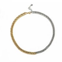 Collier chaîne cubaine en acier inoxydable plaqué or 8 mm unisexe pour hommes et femmes, bijoux en gros, cadeau