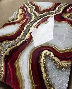Echte Kristalle Details 3D-Epoxidharz-Wandkunst 30 × 40 Zoll anpassungsfähige Luxus-Geode-Harz-Wandkunst