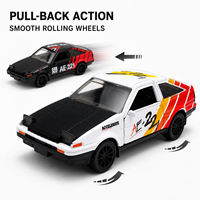 Voiture de course sportive JDM en métal moulé sous pression, échelle 1:36, modèle AE86, avec phares escamotables et portes ouvrables, pour enfants - Vente en gros