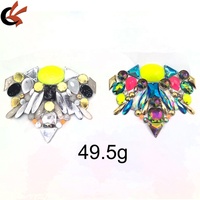 Accessoires de costumes de carnaval de Miami 2027, patchs en strass plastique à thermocoller, appliques en strass de résine jaune fluo