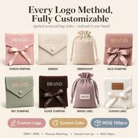Kantong Beludru Hadiah Amplop Penutup Debu Tas Tangan Cetak Logo Kustom Dompet Suede Imitasi Mewah Kantong Pengemas Pakaian