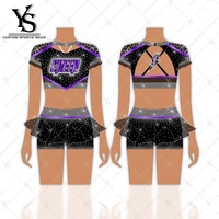 Beau tissu mystique d'uniformes de pom-pom girl avec des strass pour pom-pom girl