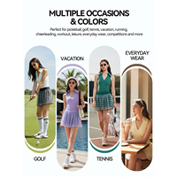 Conjunto de Falda de Tenis Personalizada para Mujer, 2 Piezas, Top Corto y Falda Plisada, Bloques de Color, Ajuste Delgado, Cintura Elástica, Secado Rápido, para Pickleball y Golf