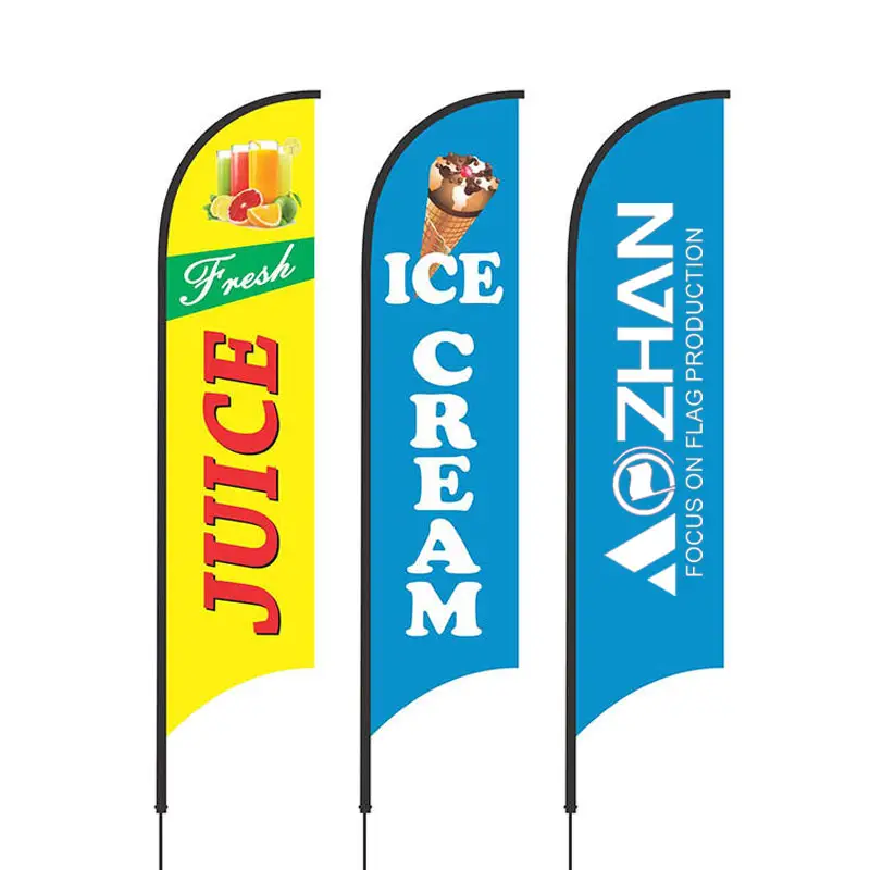 Pubblicità di fabbrica lacrima piuma volante Banner personalizzato bandiera della spiaggia bandiere striscioni e accessori per l'esposizione