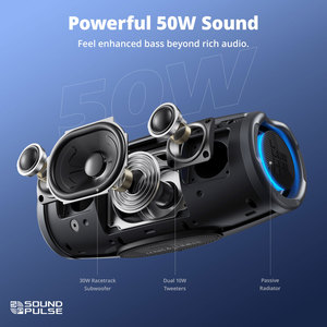 S100 Blue Tronsmart Mirtune 50W Portable Outdoor Speaker for Your Outdoor Built-in <b>Microphone</b> and Multiple Play Modes - Product Image 5