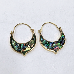Wholesale Minimalist Bohemian Gold Plated Hoop Earrings Lightweight Alloy Natural Stone Inlay Indian Manufacturer Factory Price - Product Image 1
