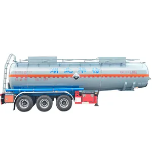 Tri Axles 12 Wheels 29m3 Corrosive Chemical Liquid Storage Tank Semi Trailer 3 Axle 40cbm Acid Chemical Tanker Trailer