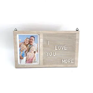 Hot selling wooden mdf letter board with photo picture frames hanging for decoration