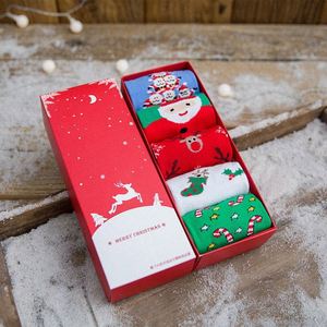 Holiday Gift Custom Packing Novelty 5 Pairs in Box Women Men Adult Winter Santa Cotton Knit Crew Xmas Christmas <b>Socks</b> - Product Image 4