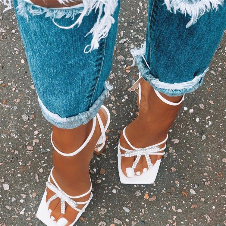 Sandalias con tiras de mariposa 3D para mujer, zapatos sexys de lentejuelas  con punta abierta, tacones altos finos, púrpura, con tiras, de  verano|Sandalias de mujer| - AliExpress