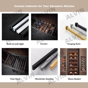 Phong cách đơn giản màu gỗ Melamine mở phòng ngủ tủ quần áo tủ quần áo nhà ý nghĩa - Product Image 3