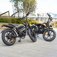 Vélo électrique tout-terrain à pneus larges de 20 pouces avec moteur brushless 48V et batterie au lithium pour le commerce électronique transfrontalier