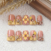 Nouveauté : Faux ongles à presser en acrylique PMMA 3D, faits main, forme bec de canard courte et courbée, couvrance totale, personnalisables OEM, prêts à poser