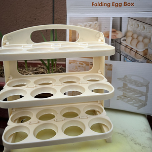 3 Layer Foldable <b>Egg</b> <b>Storage</b> Box Organizer for Refrigerator Door Kitchen <b>Egg</b> Organizer Holder Food <b>Storage</b> Container - Product Image 6