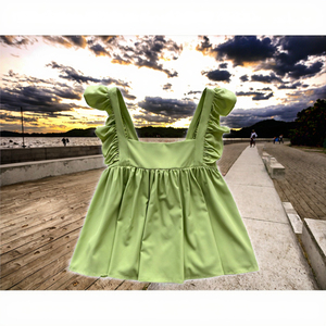 Chemisier Vert Sans Manches en Satin à Volants et Col Nœud, Coupe Classique, pour Femme, Été, Décontracté, Couleur Unie, Respirant, Bretelles Fines, Style Vintage - Product Image 3