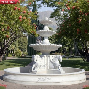YOUFINE personnalisé Villa jardin extérieur sculpté à la main grande <span class=keywords><strong>fontaine</strong></span> <span class=keywords><strong>d</strong></span>'<span class=keywords><strong>eau</strong></span> extérieure en marbre blanc naturel cheval - Product Image 6