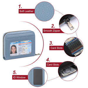 <span class=keywords><strong>Porte</strong></span>-cartes en microfibre à <span class=keywords><strong>fenêtre</strong></span> transparente créative, design décontracté multi-fentes pour cartes de visite, documents, clip portable - Product Image 3