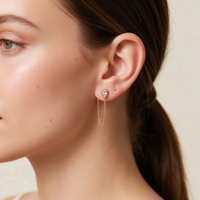 Boucles d'oreilles femme spirale irrégulière ligne tordue abstraite, acier inox plaqué or 18K