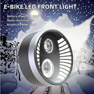 Nuova <span class=keywords><strong>bicicletta</strong></span> elettrica faro a LED spedizione veloce E-Bike luce <span class=keywords><strong>anteriore</strong></span> impermeabile batteria in plastica alimentazione notturna bici - Product Image 2