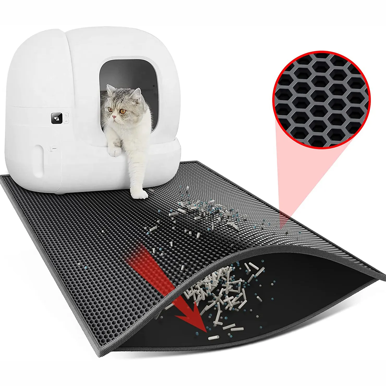 Pet Cat Litter Mat Double Layer Waterproof Litter Cat Bed Pads For Cats House Clean Super Light Easy To Carry