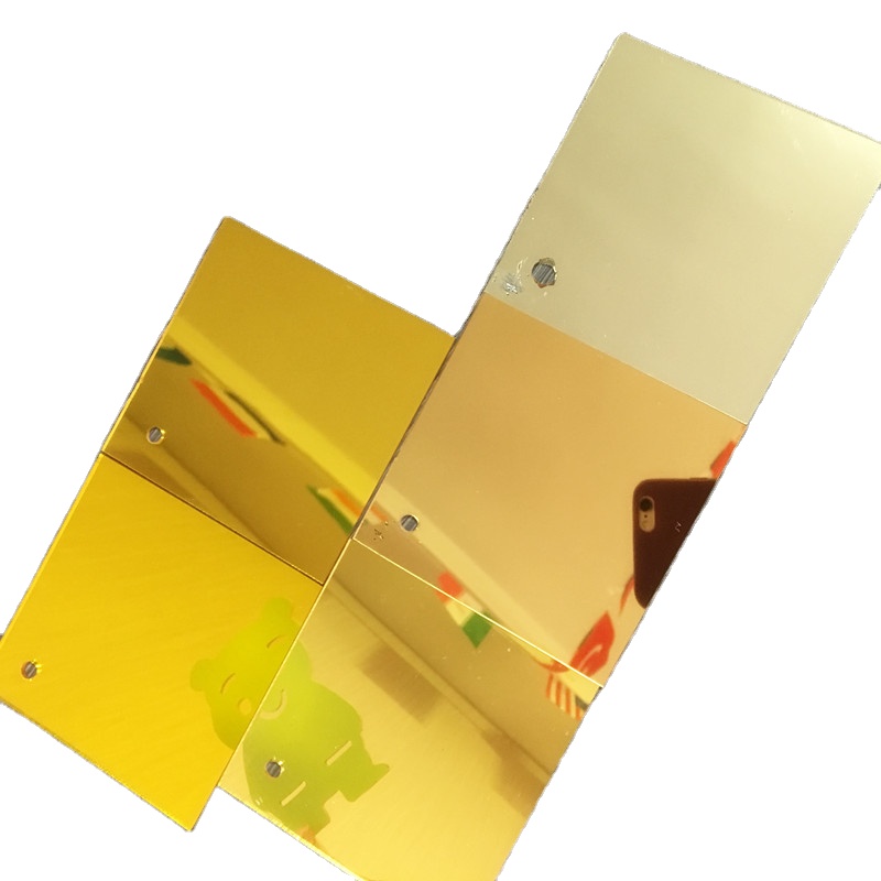 Yingchuang 1220x2440x1mm Gold Perspex  PMMA Silver Rose Gold Mirror Acrylic Gold  Back with Adhesive Acrylic Sheet