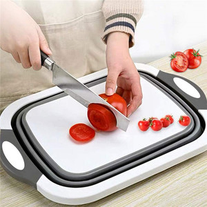 3in1 chopping board Multi-function Kitchen Plastic Silicone Dish Tub Portable Collapsible Cutting Board