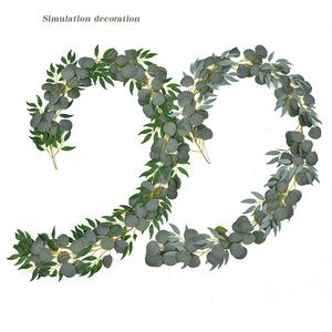 Guirnalda <span class=keywords><strong>de</strong></span> eucalipto con hojas <span class=keywords><strong>de</strong></span> manzano artificiales, nuevo tipo, enredaderas <span class=keywords><strong>de</strong></span> hojas <span class=keywords><strong>de</strong></span> Sauce <span class=keywords><strong>de</strong></span> ratán para decoración <span class=keywords><strong>de</strong></span> pared <span class=keywords><strong>de</strong></span> boda - Product Image 1