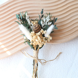 Bouquet de <span class=keywords><strong>fleurs</strong></span> séchées naturelles mélangées en gros, <span class=keywords><strong>fleurs</strong></span> de gypsophile violette et queues de lapin préservées pour la décoration bohème de la maison et des mariages - Product Image 4