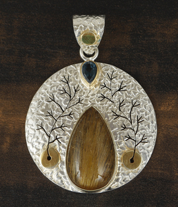 Pendentif Arbre de Vie en argent sterling 925 doré |   Bijoux bohèmes tendance faits à la main pour anniversaire, vente en gros - Product Image 1