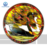 Vidriera tradicional circular de tamaño personalizado de vidrio de iglesia para uso exterior para aplicaciones industriales de Villa Farmhouse