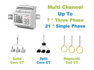 Analizador de Energía Digital de Alta Precisión con Monitoreo de Múltiples Circuitos, Núcleo Sólido/Dividido Externo, 333mV, RJ45, 38400bps, Modbus-TCP/IP - Product Image 4