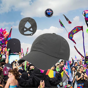 Gorras Trucker de Malla de Poliéster de 6 Paneles con Logotipo Personalizado, Deportivas, de Secado Rápido, Impermeables, con Cierre a Presión, Orificios Cortados con Láser, Visera Plana Perforada - Product Image 3