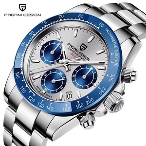 นาฬิกา Pagani Design รุ่น PD-1644 สำหรับผู้ชาย สายสแตนเลส โครโนกราฟ แสดงวันที่ ระบบควอตซ์ กันน้ำ สีเงิน - Product Image 3