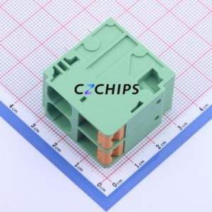 KF207R-10.16-2P Spring Terminal Block Bent Lead Through Hole,P=10.16mm Connector 1x2P 10.16mm Green 2P - Product Image 1