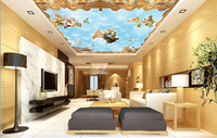 Peinture à l'huile de ciel bleu européen Ihouse de Guangzhou, ange de l'église, papier peint pour plafond