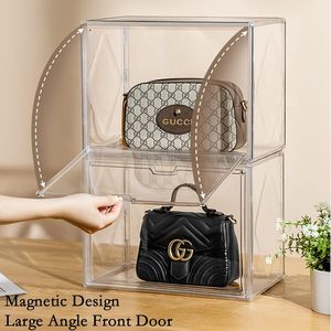 Boîte de rangement à chaussures transparente empilable magnétique de haute qualité, anti-poussière, avec ouverture latérale, grande capacité - Product Image 5