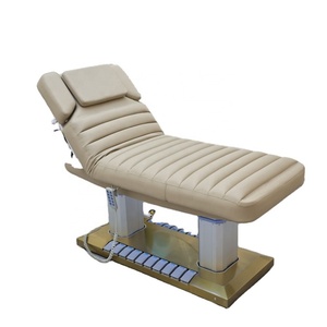 KISEN Modern Beauty Salon Furniture Silver Stainless Steel Base Salon Massage Table 3 Motors Electric Facial Spa <b>Bed</b> <b>for</b> Sale - Product Image 1