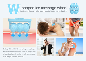 Direkt verkauf V W Form Eis massage gerät Haut kühlung Jade Roller S30 Mit Freeze Ice Shaping Wheel Effektive Behandlung - Product Image 2