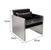 Ensemble de sièges de restaurant modernes et durables en acier inoxydable, avec revêtement en cuir noir, mobilier de salle à manger commercial pour hôtel et hôpital