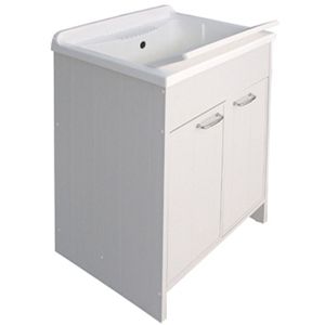 Lavabo avec meuble en PVC et planche de rangement de 60x50cm - Product Image 1