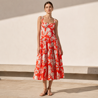 Robe longue d'été à imprimé floral personnalisé pour femme – Décontractée, élégante, pour la plage et les vacances – Vêtement féminin ample et tendance