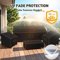 Housse de protection pour canapé de jardin en tissu Oxford imperméable et anti-poussière avec sangles élastiques