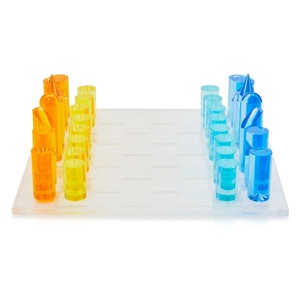 Boîte en plastique de <span class=keywords><strong>table</strong></span> pièces de verre lucite transparent luxe jeux personnalisés dames couleur ensemble conseil acrylique échecs - Product Image 2