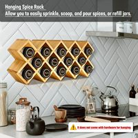 Étagère à épices murale en bambou, organisateur de cuisine, support durable en bois pour pots à épices, étagère multi-niveaux personnalisée