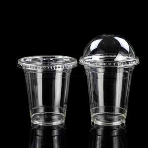 Custom Takeaway Biodegradable Clear PLA Plastic Compostable Drinking Cups with Lids