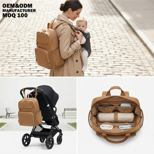 <span class=keywords><strong>Sac</strong></span> à <span class=keywords><strong>langer</strong></span> OEM pour maman, coutures renforcées, en nylon pratique avec garniture en cuir, idéal pour les sorties en famille - Product Image 1