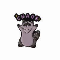 Mignon petit Panda forme anglais lettre Chaos broche raton laveur Animal métal doux émail épinglette
