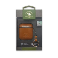 POLO Bowen casing kulit asli AirPods, casing penutup Headphone Premium generasi pertama dan ke-2