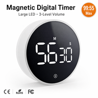 OEM Magnetischer Digitaler Timer mit Großem LED-Display, Lautem Alarm und Countdown-Funktion für Küche, Kochen, Studium und Klassenzimmer